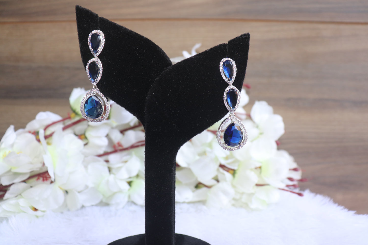 Royal Blue Teardrop Dangle Earrings