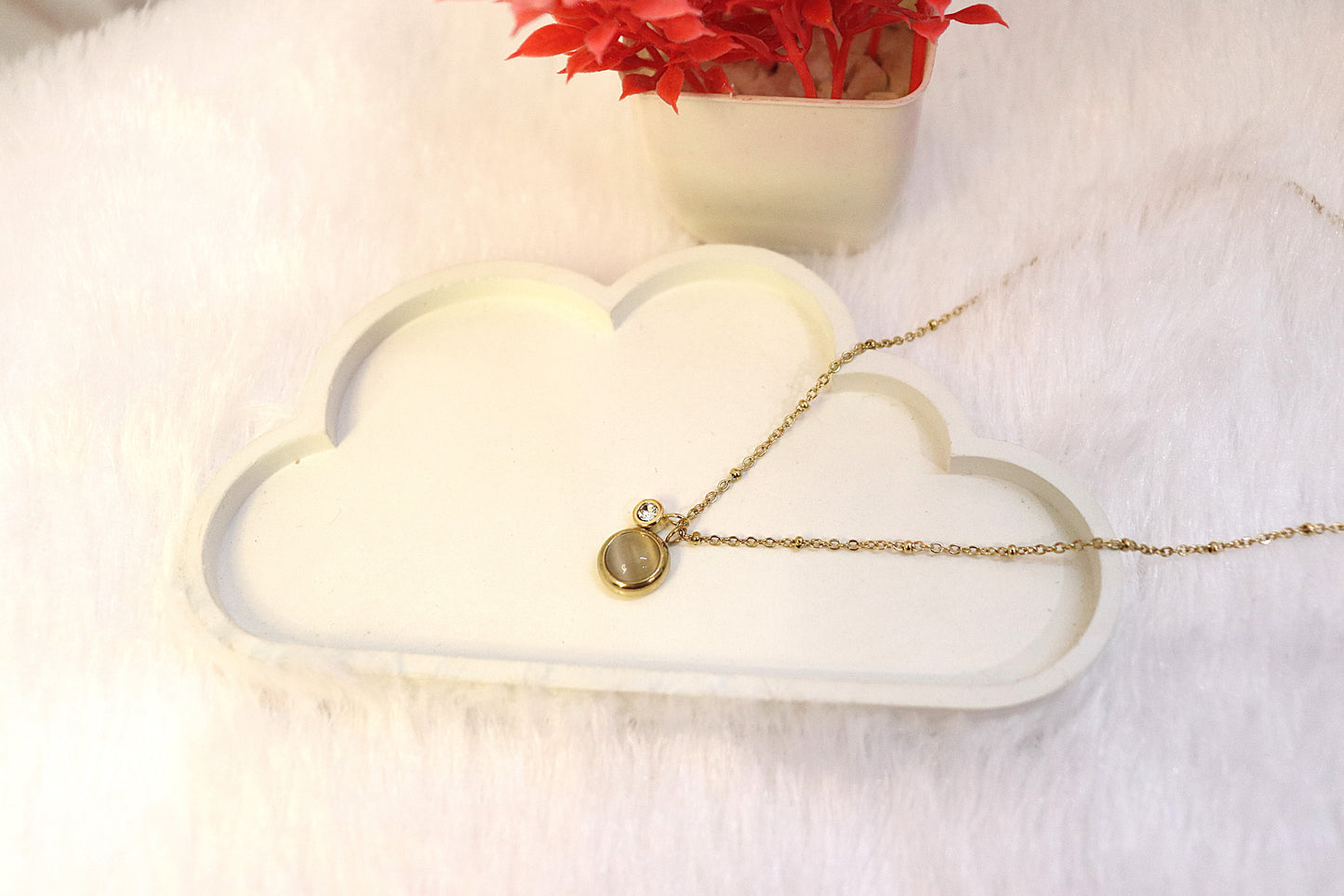 Green/ Mustard Elegance Gold Pendant Neckpiece