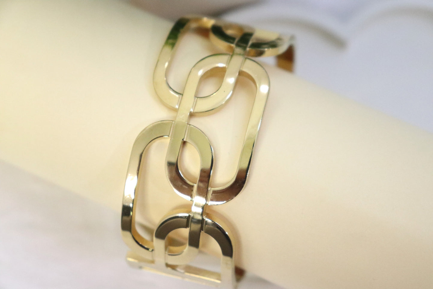 Gold Chain-Link Cuff Bracelet