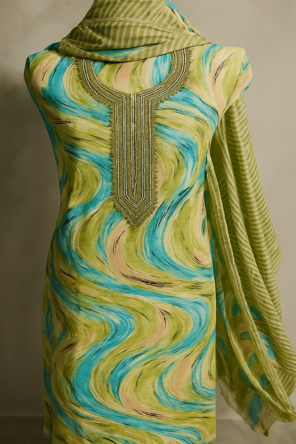 Tranquil Waves- Unstitched Suit