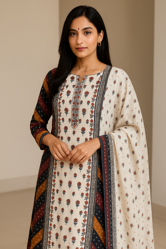 Cotton Suit Material – Floral Print