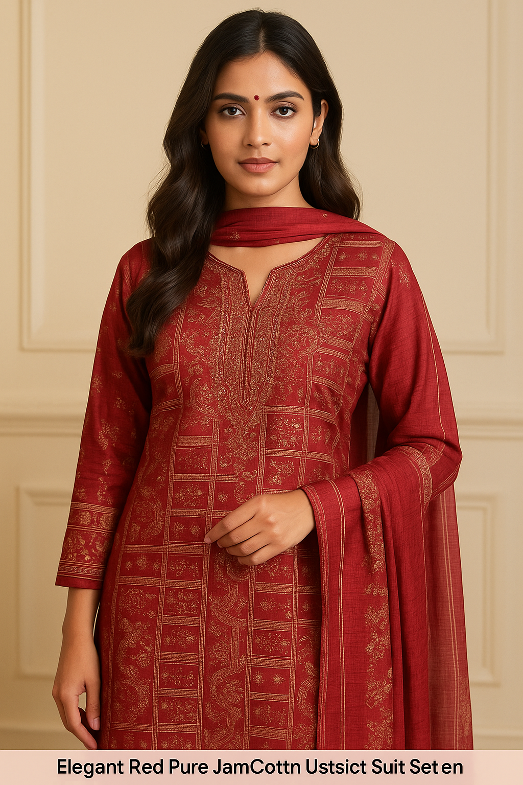 Elegant Pure Jam Cotton Suit
