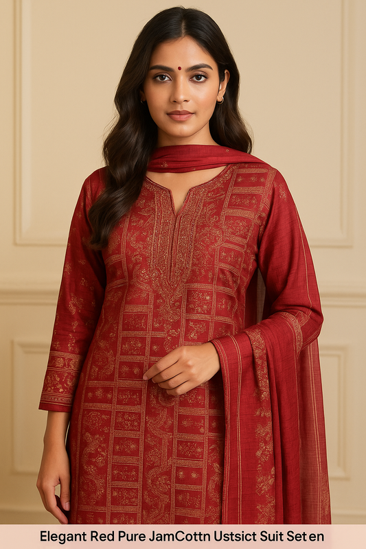 Elegant Pure Jam Cotton Suit