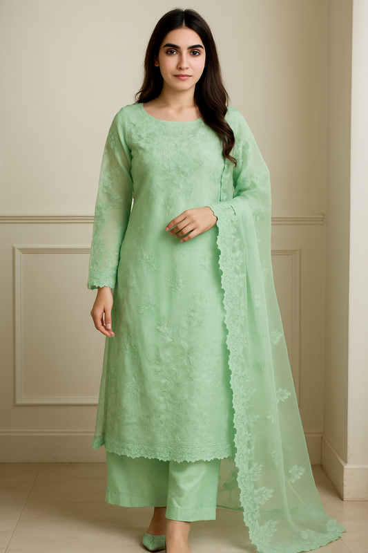 Viscose Organza semi stitched Suit