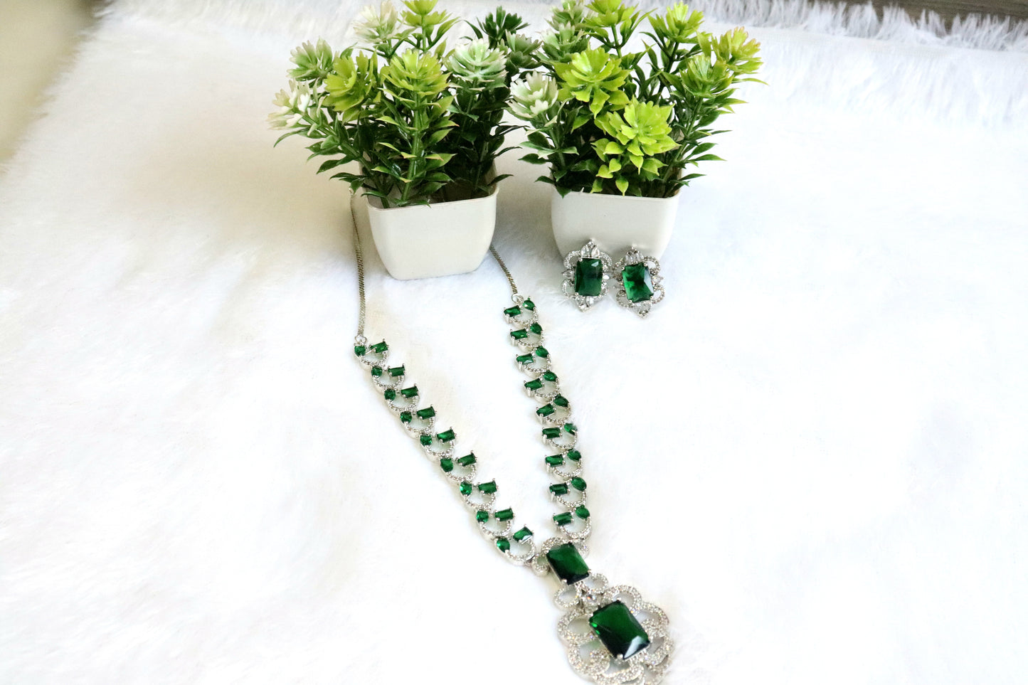 Nita Ambani Green Stone Necklace Set