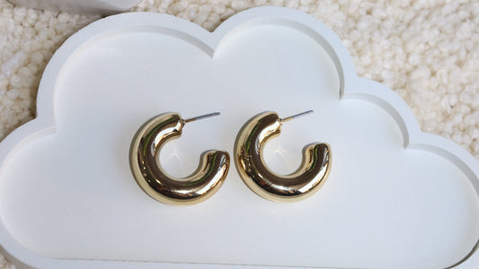 Classic Chunky Gold Hoop Earrings
