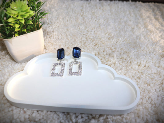 Royal Blue Crystal Drop Earrings