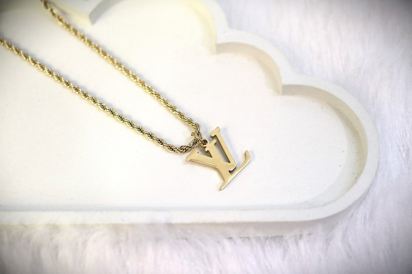Luxe Monogram Pendant Necklace – Gold Plated
