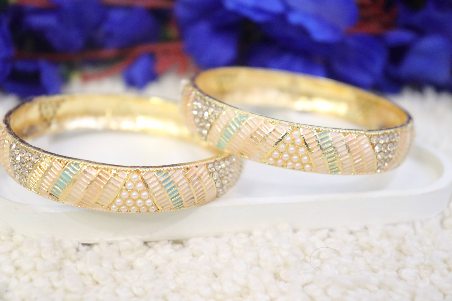 Elegant Pastel Pearl Bangles
