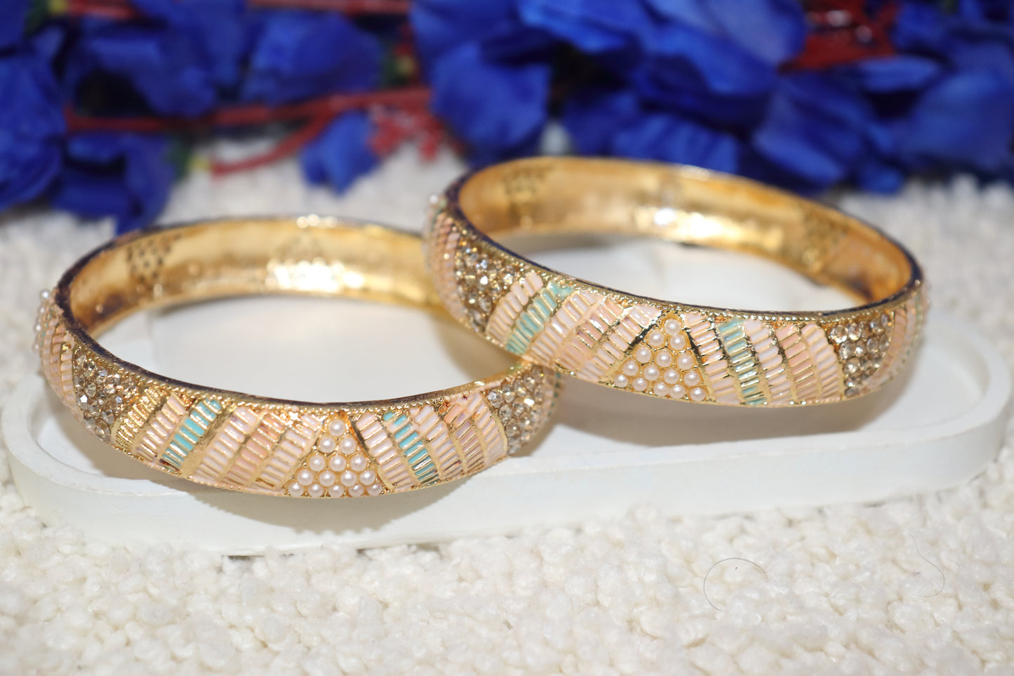 Elegant Pastel Pearl Bangles