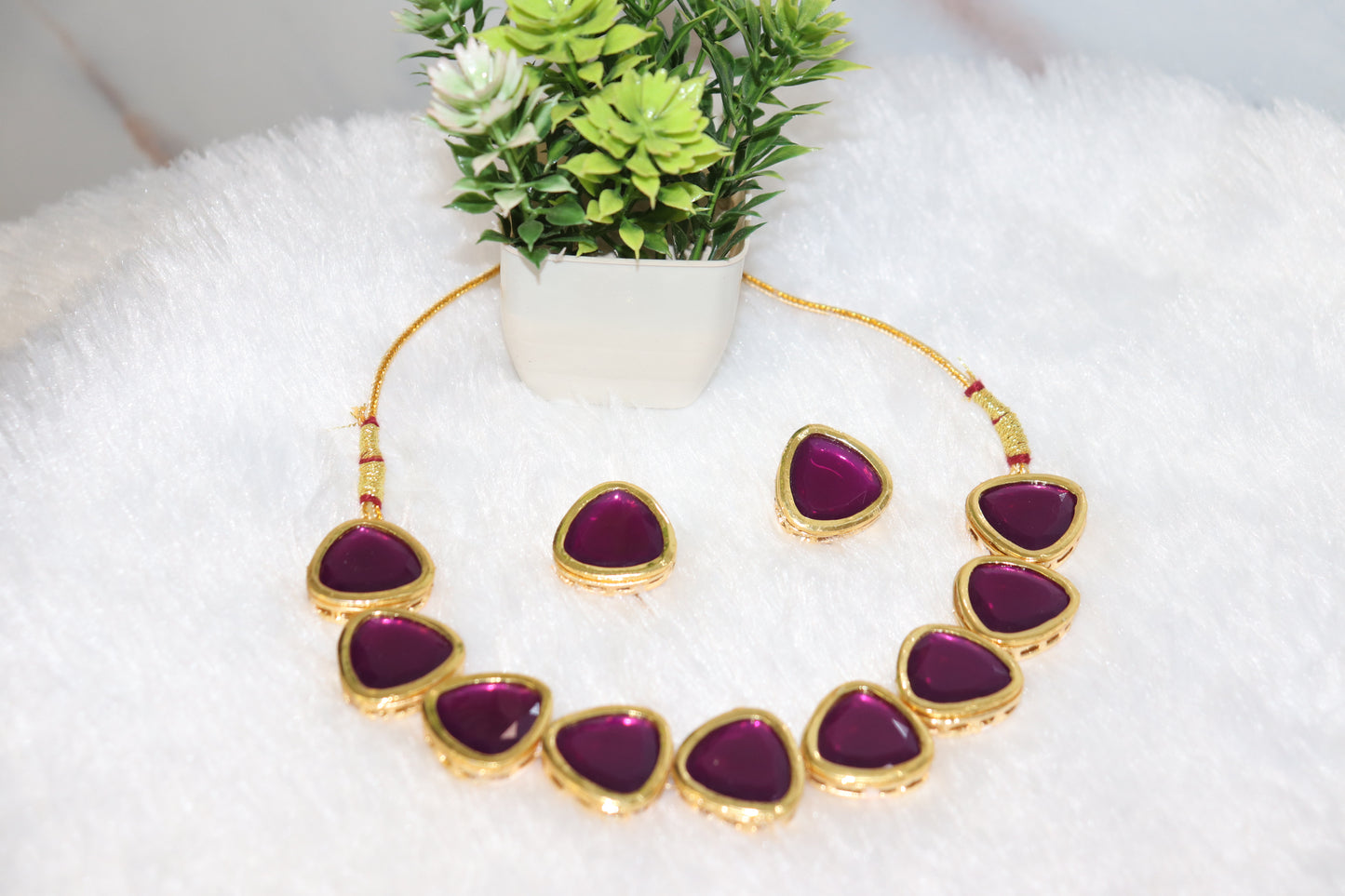 Royal Amethyst Gold-Plated Necklace Set