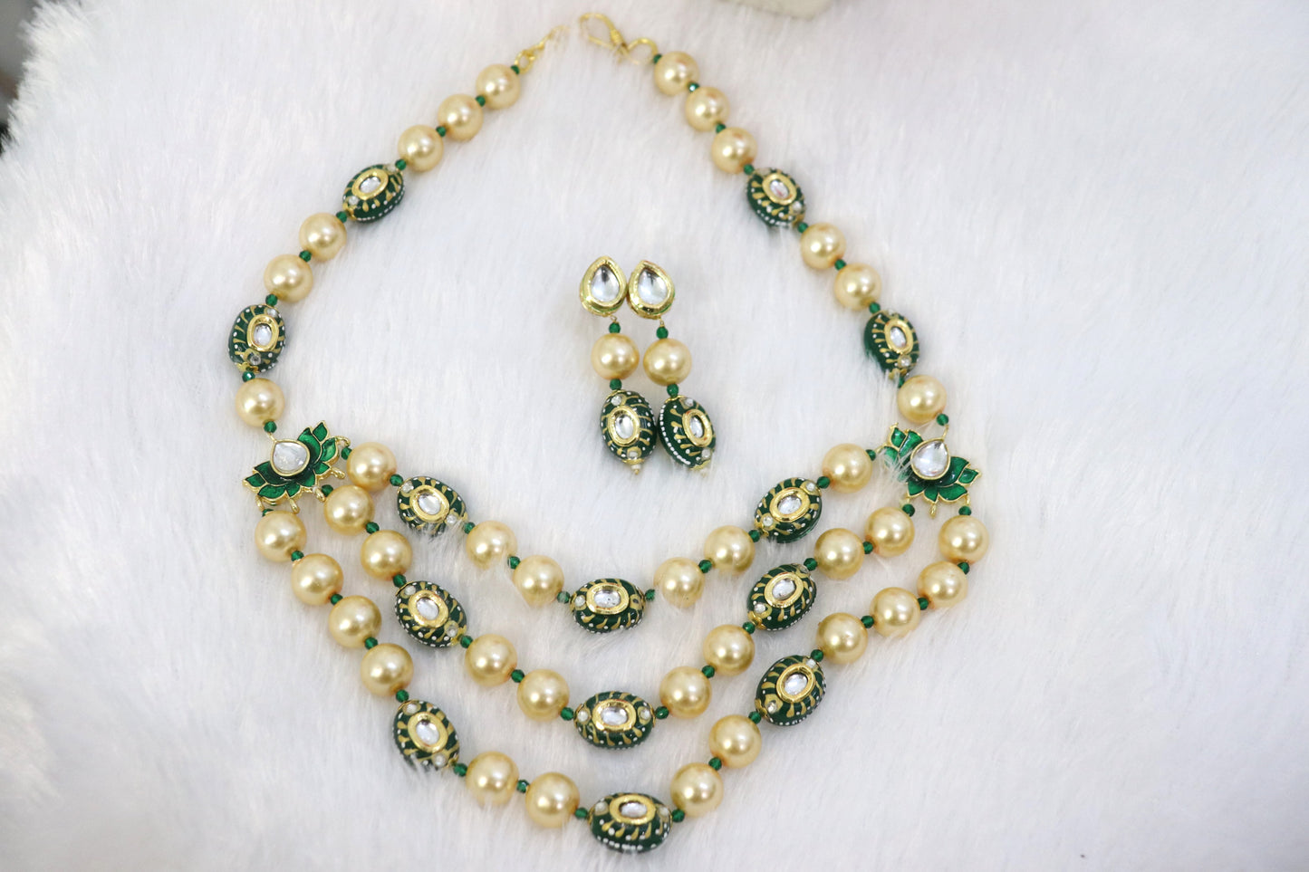 Royal Kundan Pearl Layered Necklace Set