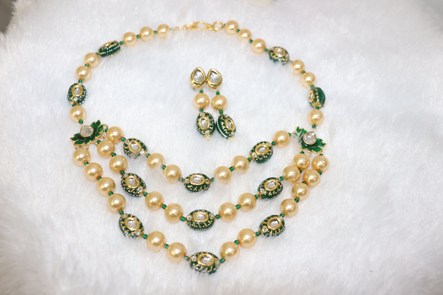 Royal Kundan Pearl Layered Necklace Set