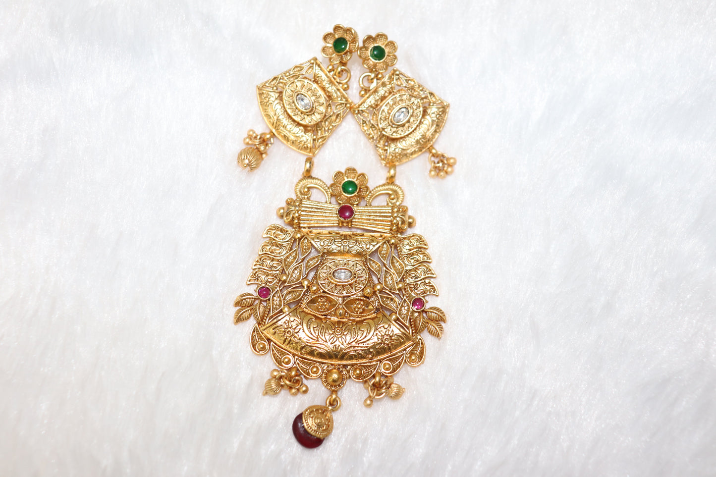 Antique Gold-Plated Temple Necklace Set